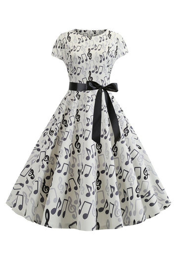 Una línea impresa Swing 1950s Vestidos